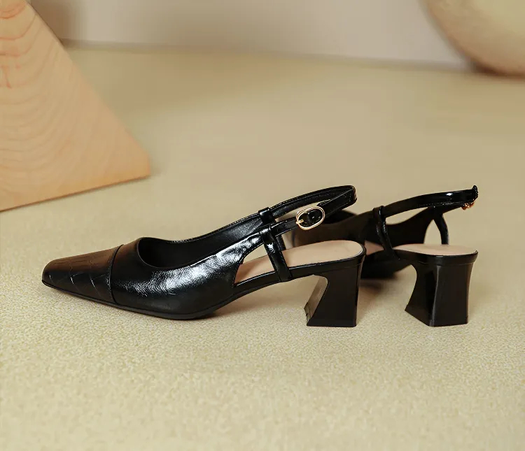 オープンバックパンプス