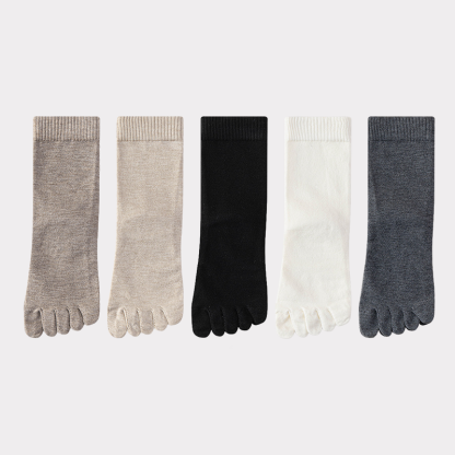 ジンジャー成分配合 シルク＆カシミア使用5本指ソックス