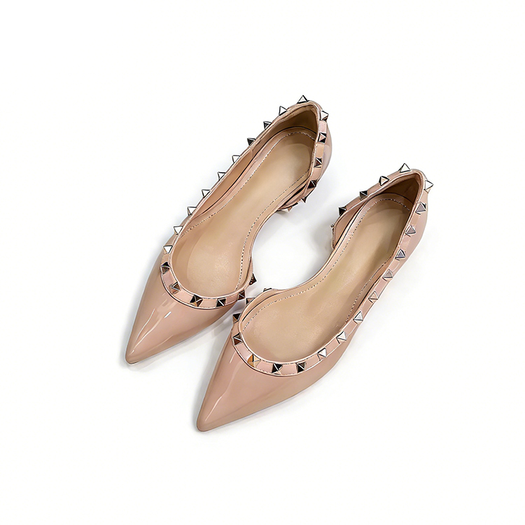 JL-KEN增高4CM铆钉V家尖头侧空凉鞋女