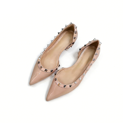 JL-KEN增高4CM铆钉V家尖头侧空凉鞋女