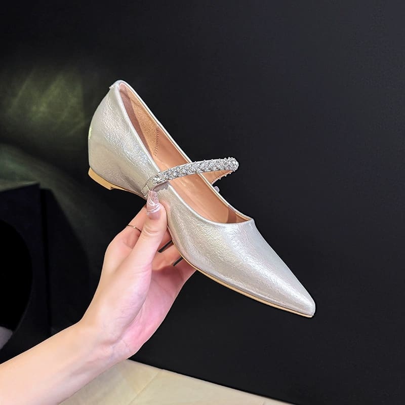 KENPOGEN メリージェーン靴 インヒールパンプス 3cmUP ポインテッドトゥ 歩きやすい セレモニー 通勤