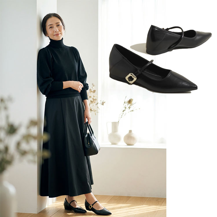 ストラップマリージェーン インナーヒール ママの安定感