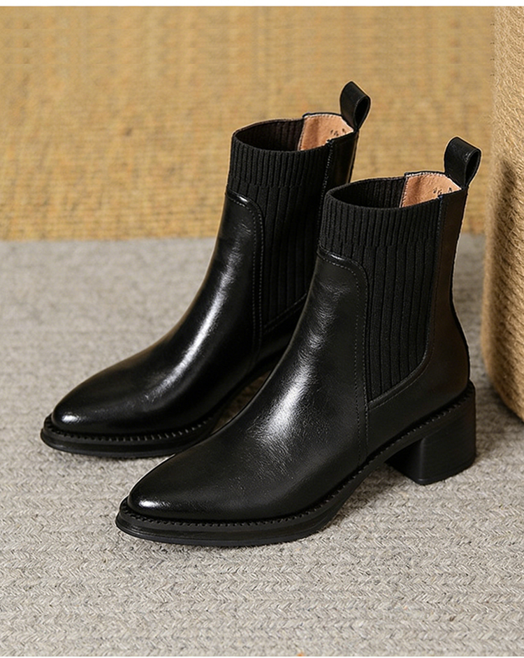 通勤からカジュアルまで幅広く使える、KENPOGENの定番ブラックレザーソックスブーツ