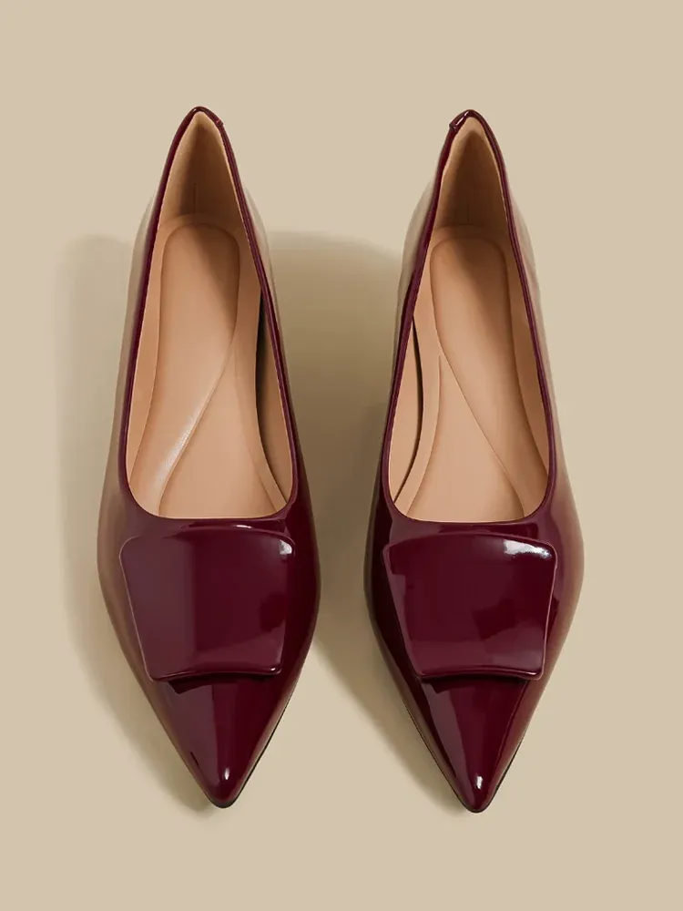 KENPOGEN エナメルパンプス ポインテッドシューズ 4cmUP 痛くない 走れる 仕事用