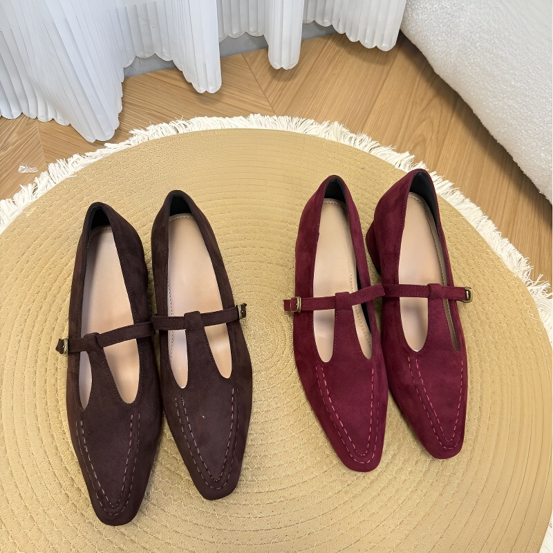 Tストラップ 7cmインヒールパンプス