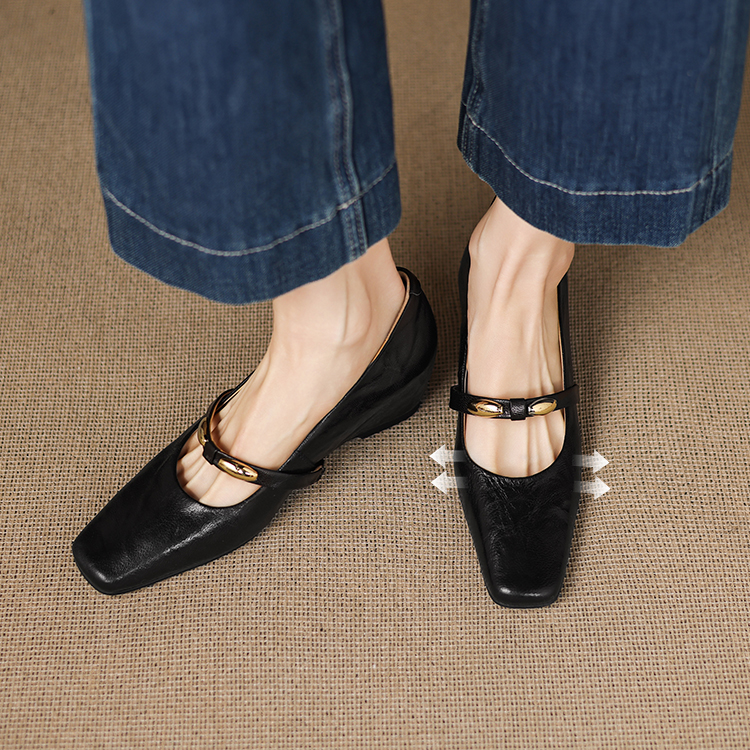 ウェッジソール 美脚メリージェーン