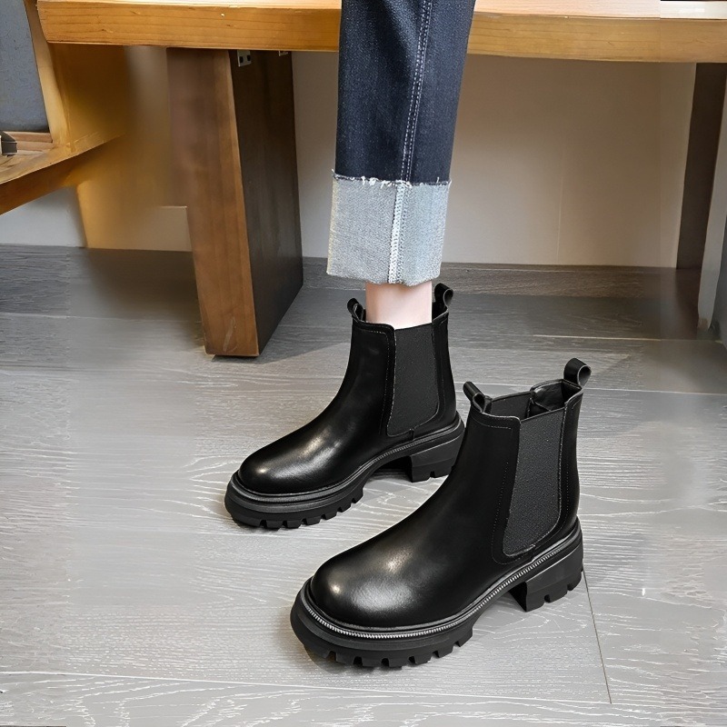 9cm美脚 厚底サイドゴアブーツ