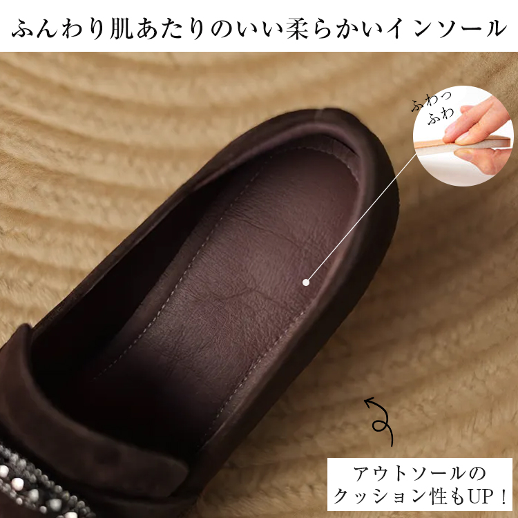 KENPOGEN ポインテッドトゥパンプス 羊革 手作り靴 5.5cmUP スエード ビジュー バックル エレガント