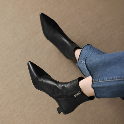 ポインテッドトゥ 3.5cm美脚ストレッチブーツ