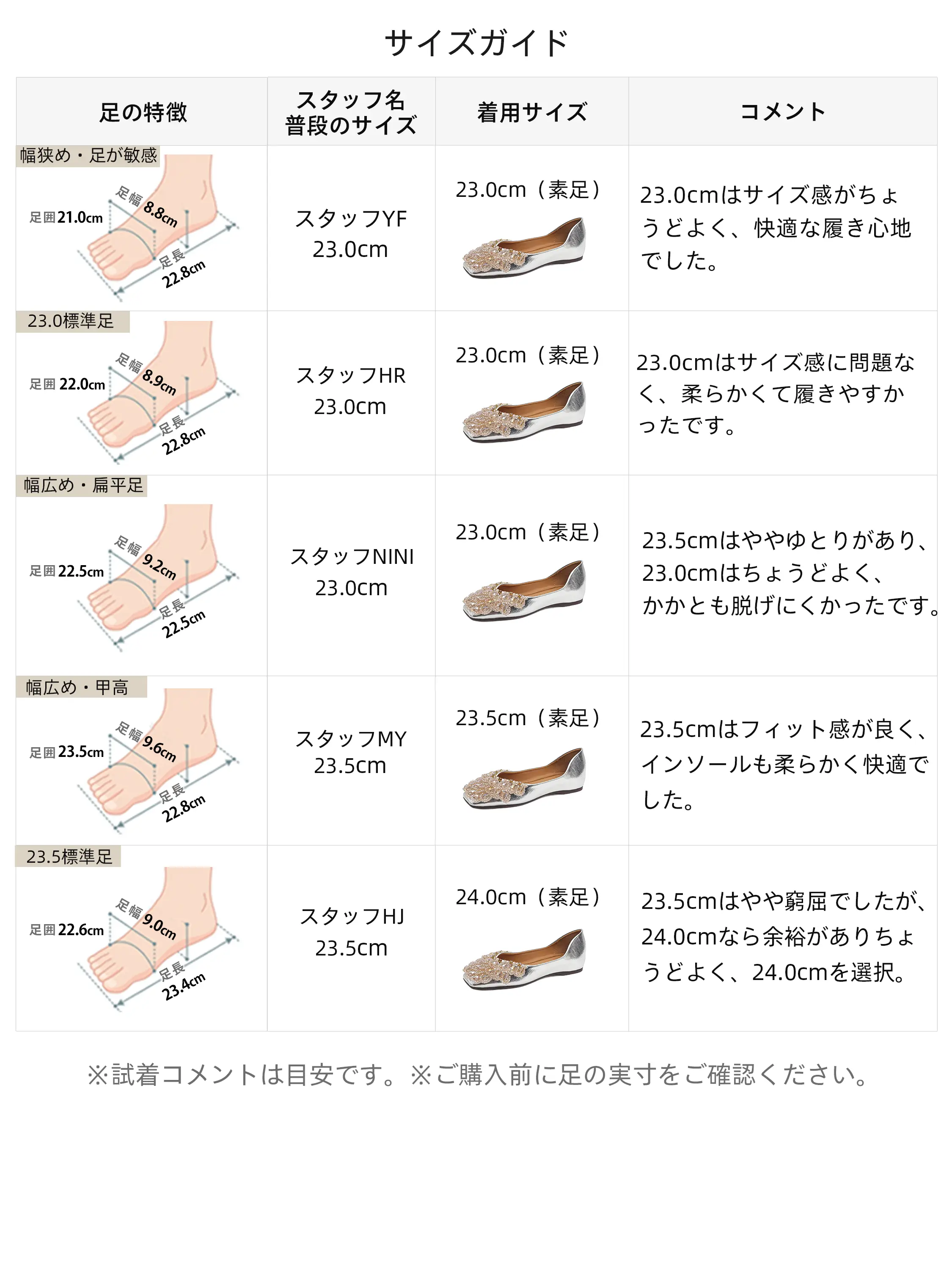 KENPOGEN レディース ビジューパンプス サイズガイド 21.5cm 22.0cm 22.5cm 23.0cm 23.5cm 24.0cm 24.5cm 25.0cm