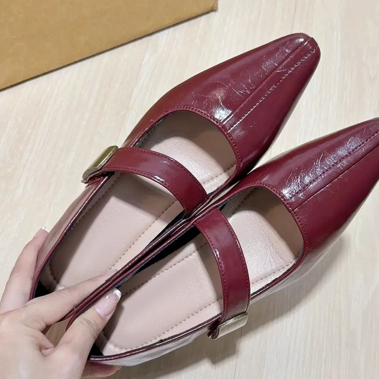 KENPOGEN メリージェーン 7cmUP インヒール レッド 差し色 大人可愛い