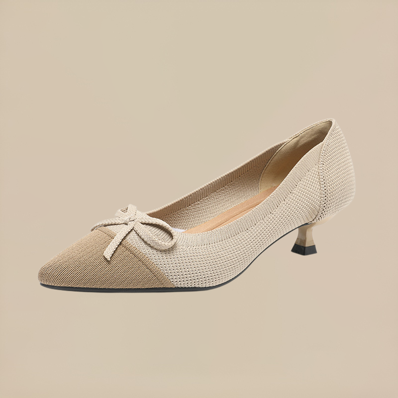 リボンモチーフ3cm美脚パンプス