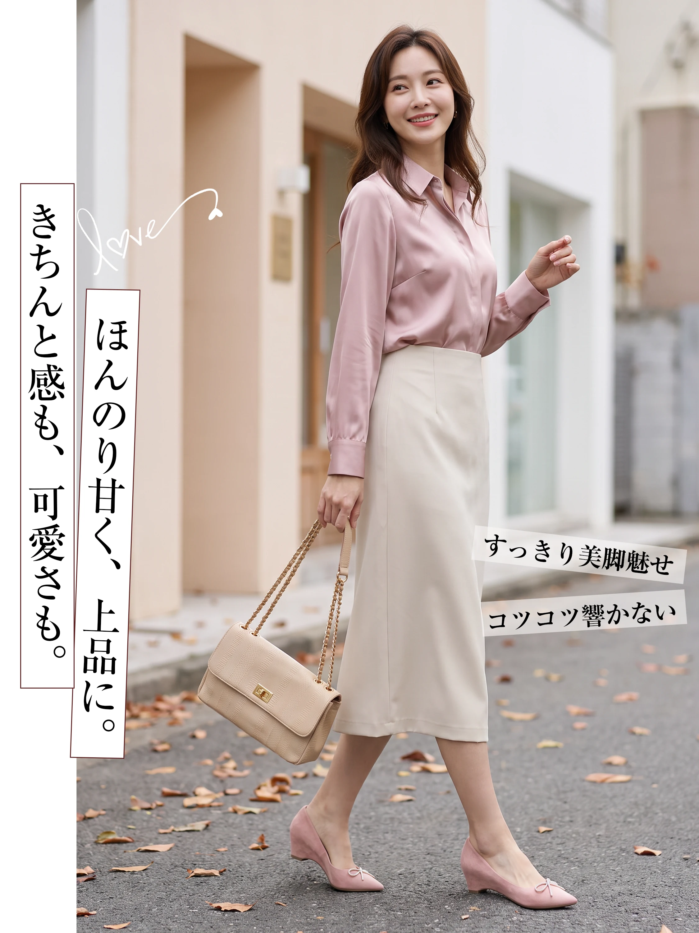 雨の日にも選びやすいレディースパンプスで、防水レディースブーツとして通勤に使いやすい。