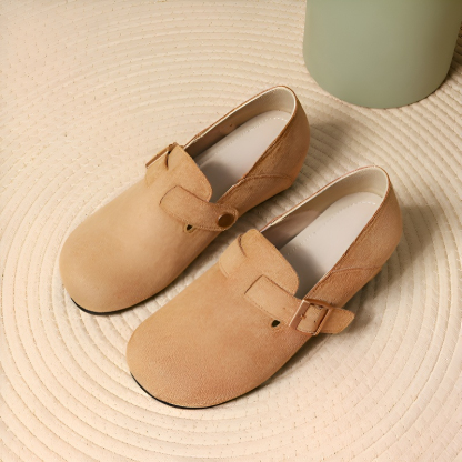 バックルデザイン 6cmウェッジスリッポン