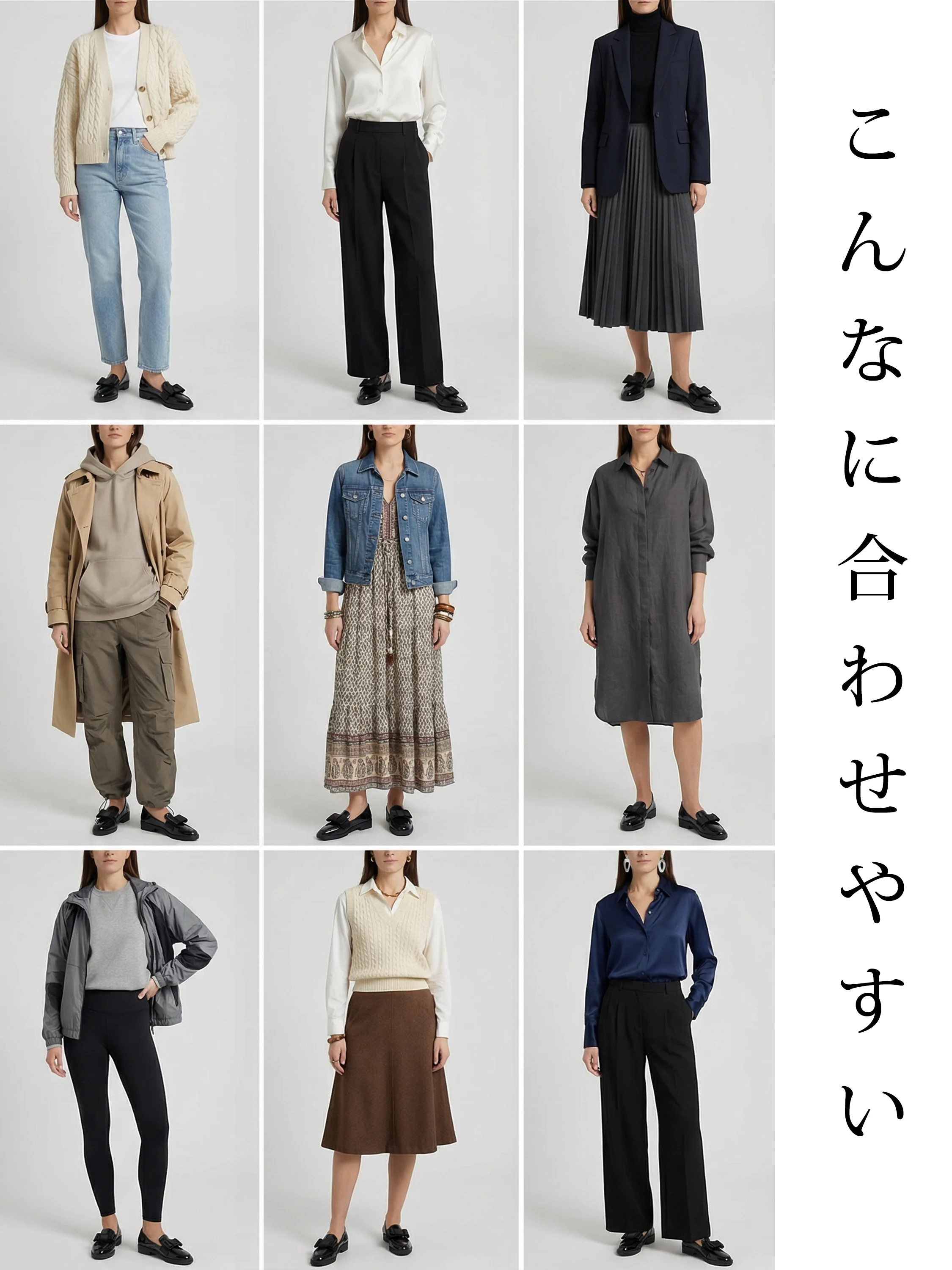 パンツ、スカート、ワンピースなど、どんな服装にも合わせやすいローファーのコーディネート9選。通勤から休日、ママコーデまで幅広いシーンで大活躍