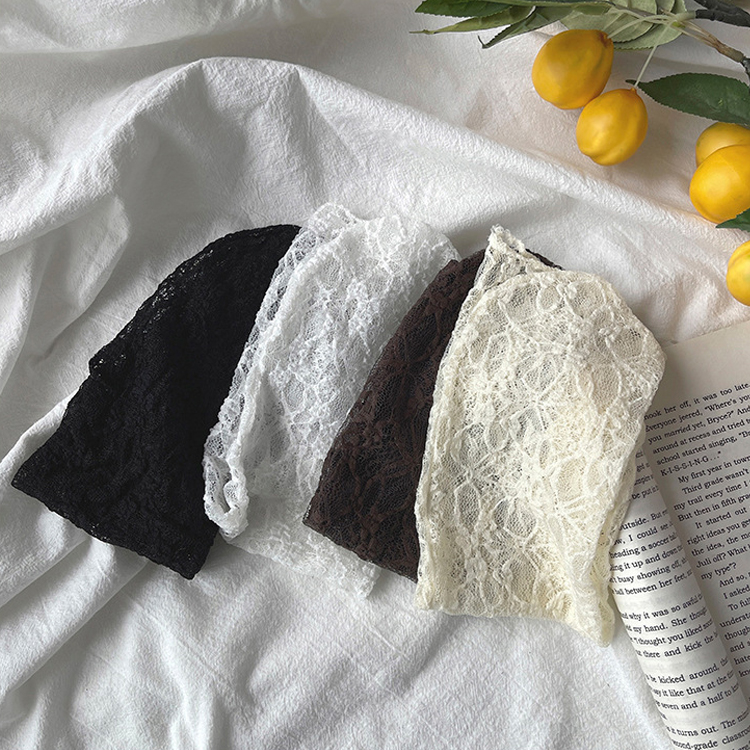 KENPOGEN レースソックス シースルー レディース 靴下 クルー丈 薄手 通気性 吸汗