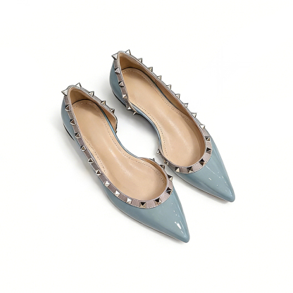 JL-KEN增高4CM铆钉V家尖头侧空凉鞋女