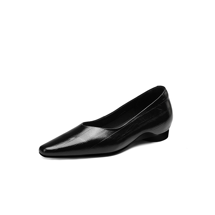 メタリック Vカット ウェッジソールパンプス