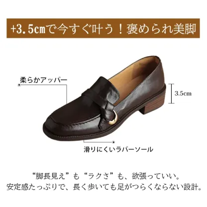 KENPOGEN バックルベルトローファー 3.5cmヒール 歩きやすい 走れる オフィス 通勤