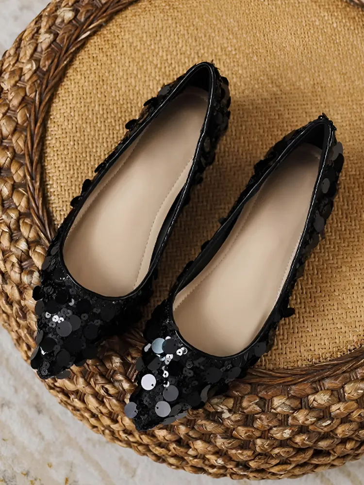 スパンコ-ル・ポインテッドトウパンプス