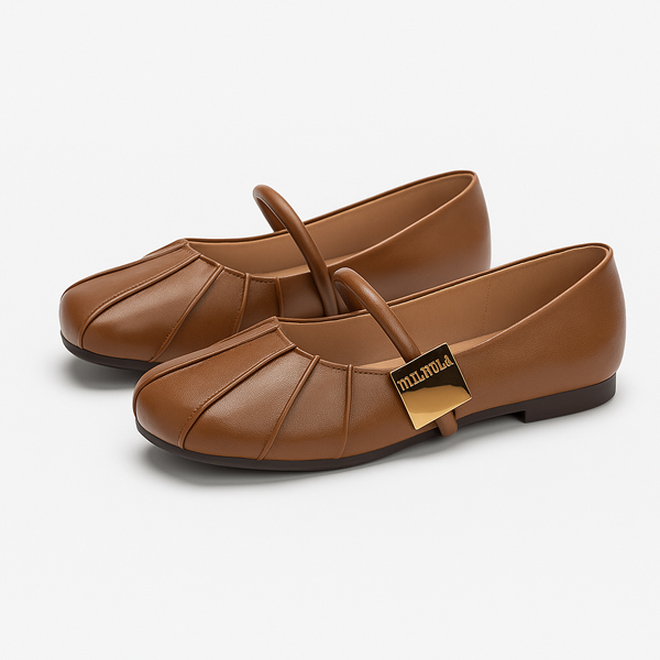 幅広4E メリージェーン靴 バックル スクエアトゥ 甲高 ワイド ぽっちゃり足