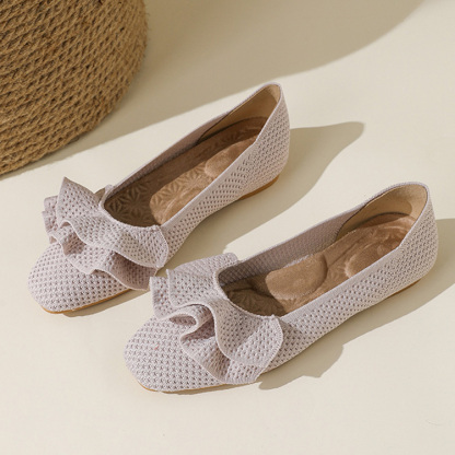 大胆フリル スクエアトゥニットパンプス