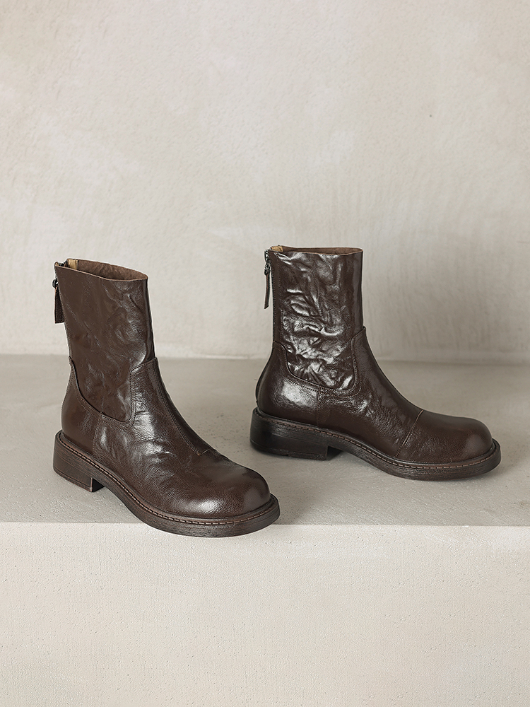 レトロ調 ぬくぬくストレッチブーツ