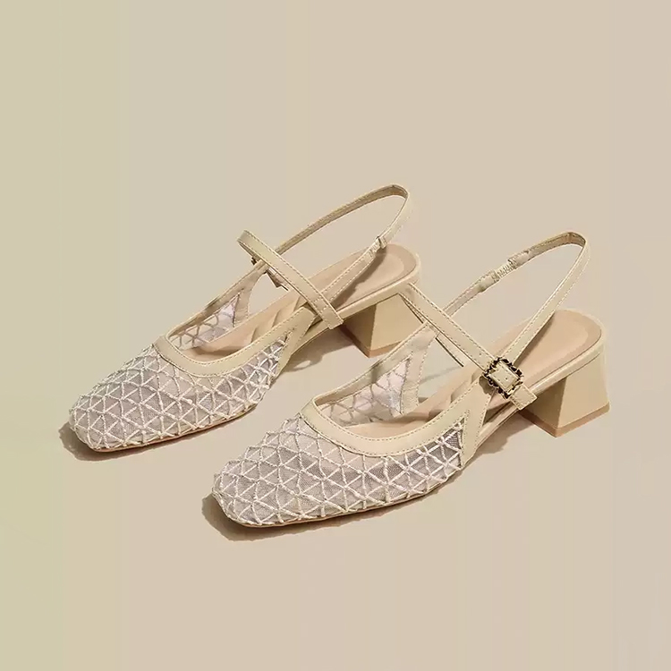 蒸れない透かし編み】KENPOGEN バックストラップパンプス レディース