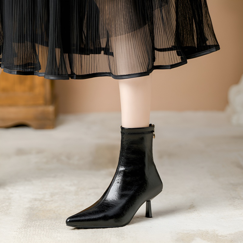 ピンヒール Vカットストレッチブーツ