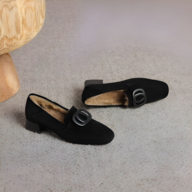 リングビット付き 防寒ボア羊革ローファー