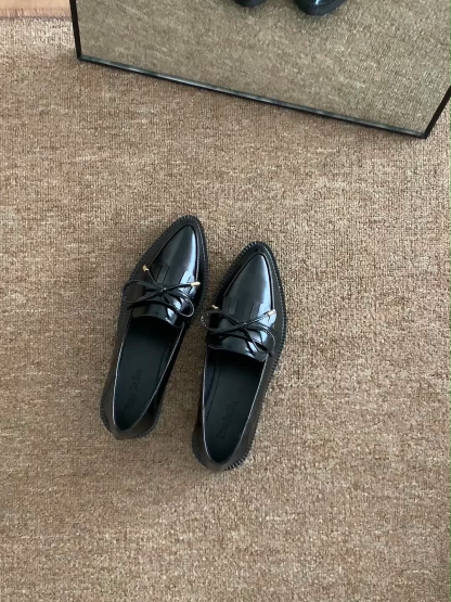 フリンジリボン 3.5cm美脚ローファー