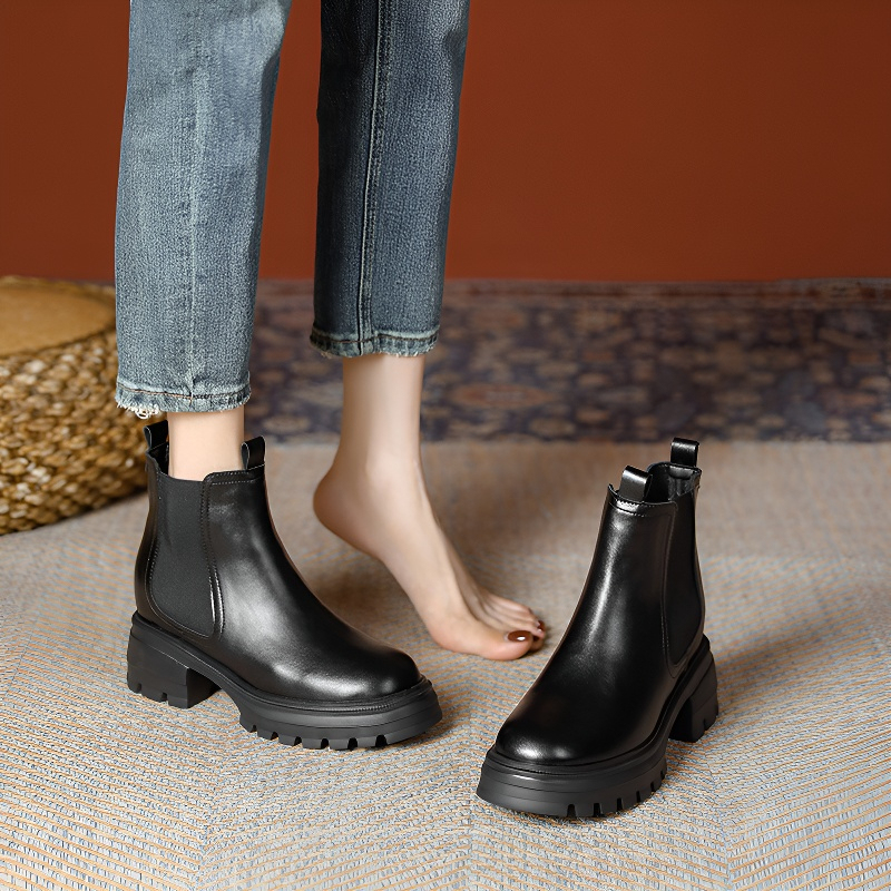 9cm美脚 厚底サイドゴアブーツ