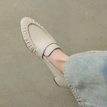 チャンキーヒール 美脚ローファー