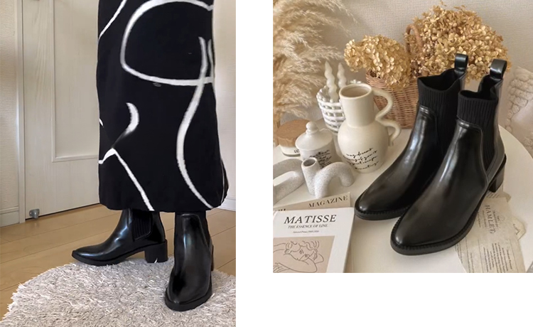 ニットコンビショートブーツ