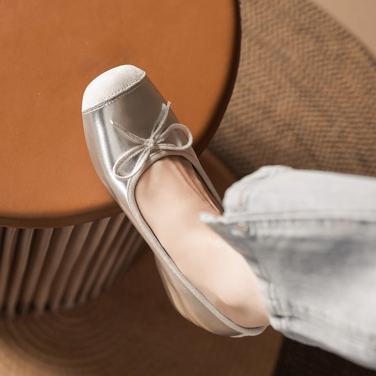 小さいサイズ インヒール切り替えバレエシューズ 5cmUP  歩きやすい 走れる