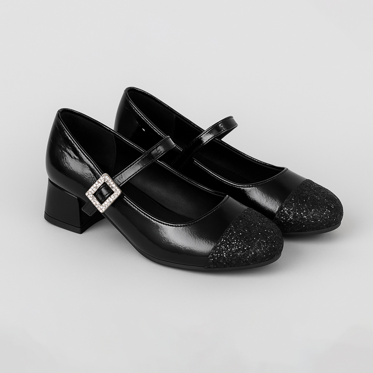 【GUCCI】キラキラ☆スパンコール メリージェーンシューズ 幅広4E メリージェーン靴 キラキラ スパンコール 太ヒール 甲高