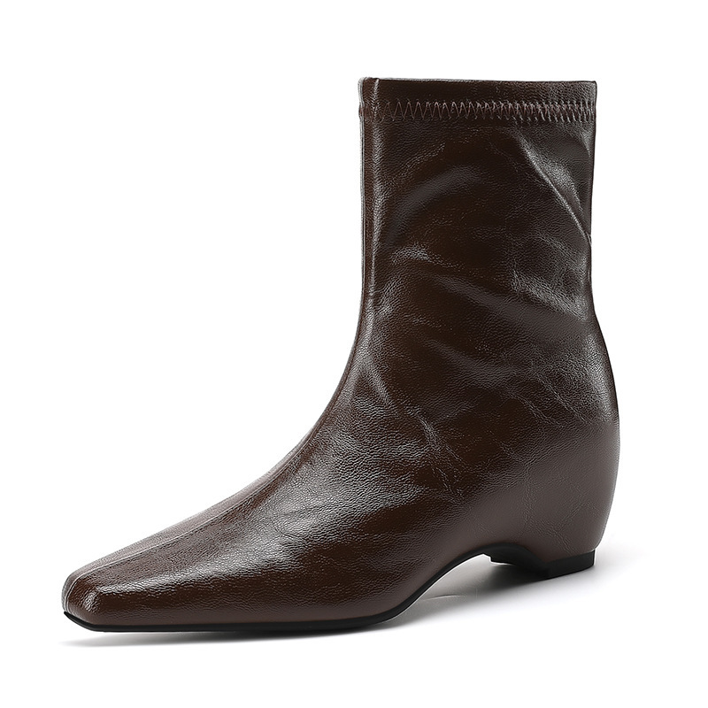 スクエアトゥ ストレッチブーツ