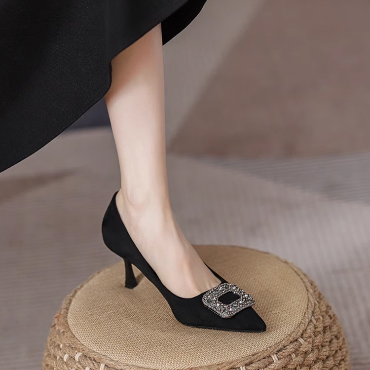 KENPOGEN 幅広4Eビジューバックルパンプス ハイヒール 5.5cm/7cm