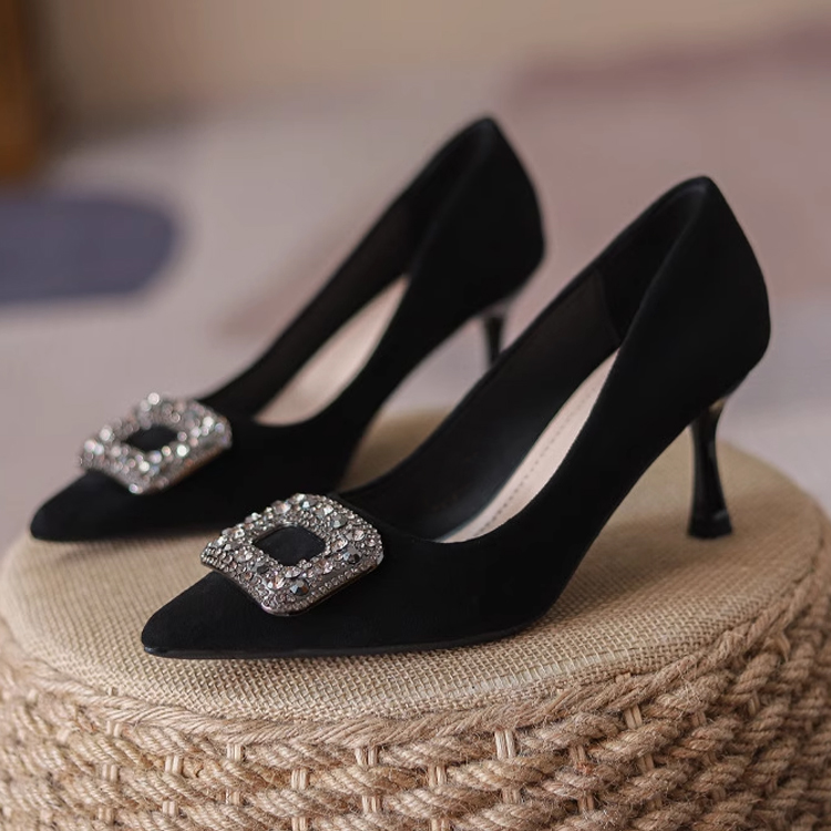 KENPOGEN 幅広4Eビジューバックルパンプス ハイヒール 5.5cm/7cm