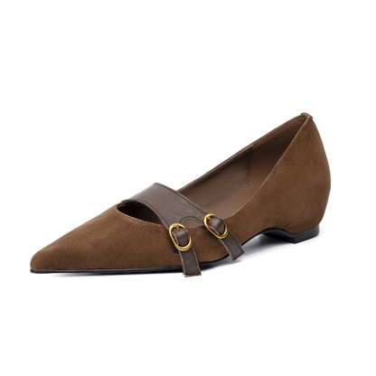 編み込みストラップ Vカット美脚メリージェーン