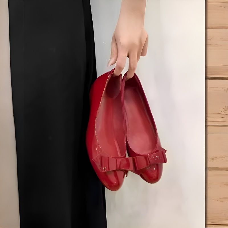 リボン付き5cm美脚パンプス
