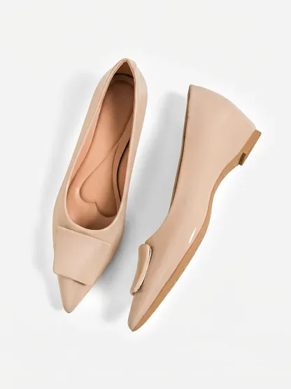 【上品な艶めき】KENPOGEN エナメルパンプス ポインテッドトゥ インヒール 4cmUP 痛くない 走れる 晴雨兼用 通勤 オフィス