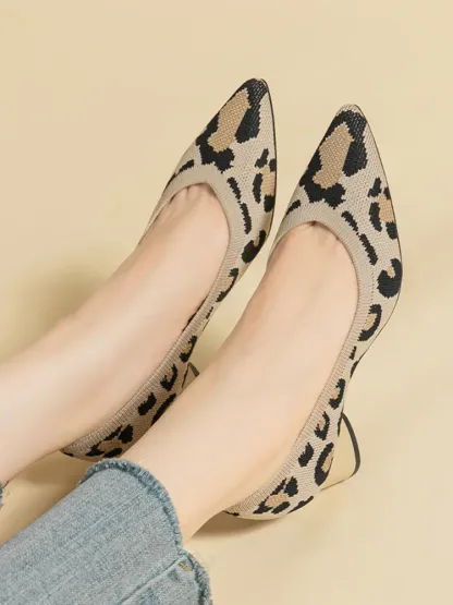 KENPOGEN ポインテッドトゥパンプス ニット素材 5cmUP チャンキーヒール 星柄 痛くない フォーマル