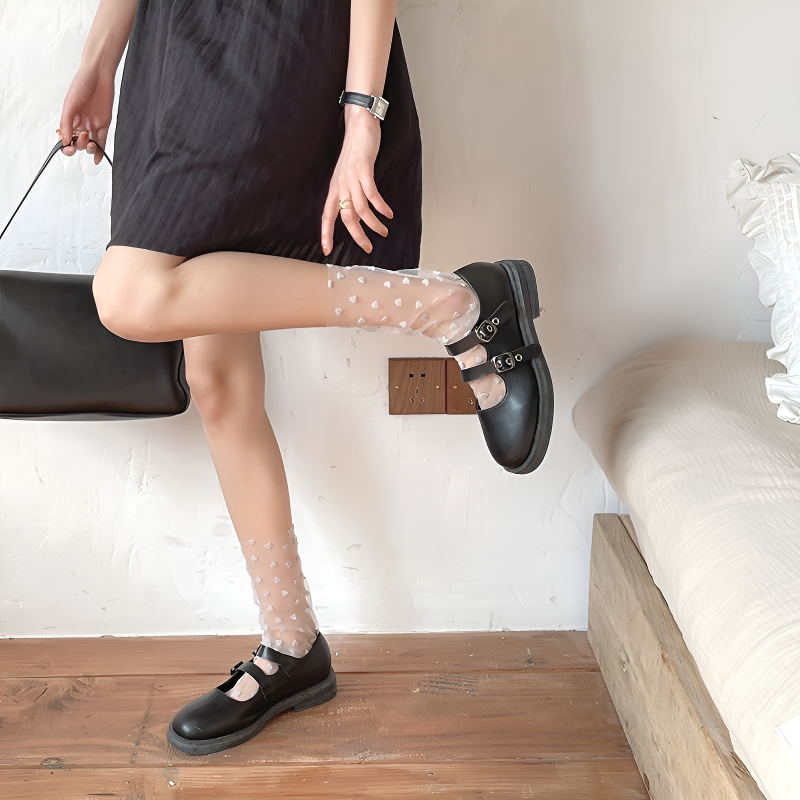 シースルー クルーソックス