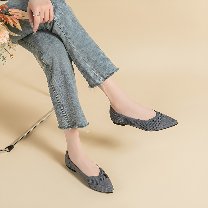 メッシュ ニットパンプス