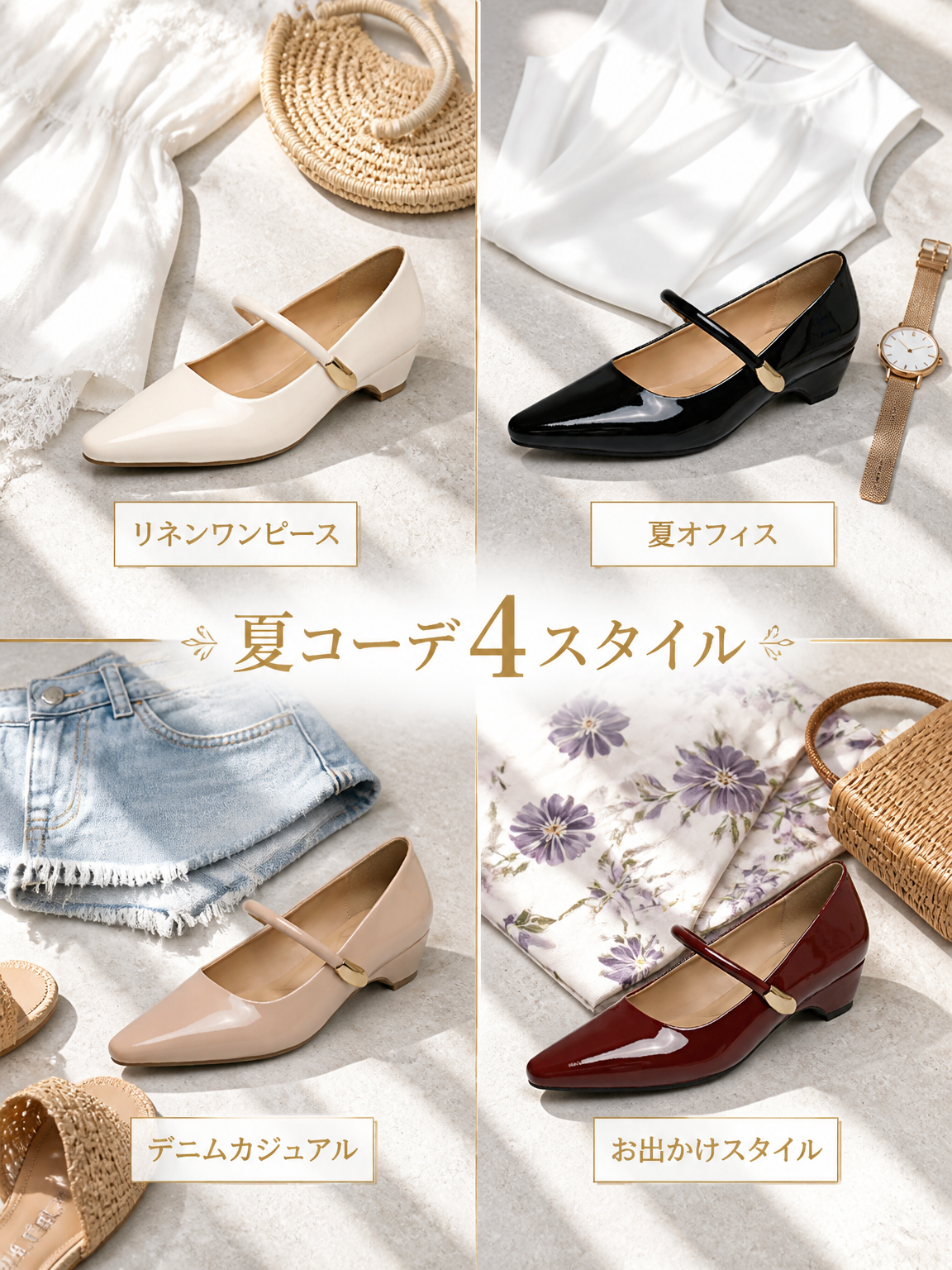 【走れるパンプス】KENPOGEN メリージェーン靴 レディース ストラップパンプス 3.5cmUP エナメル 柔らかい 疲れにくい 脱げない 通勤 オフィスカジュアル