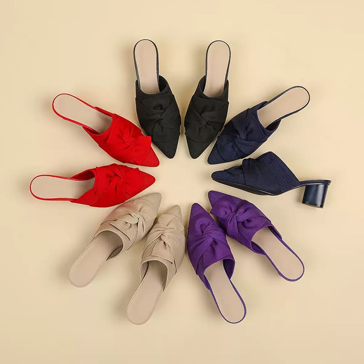 リボンモチーフ 5cm美脚ミュール