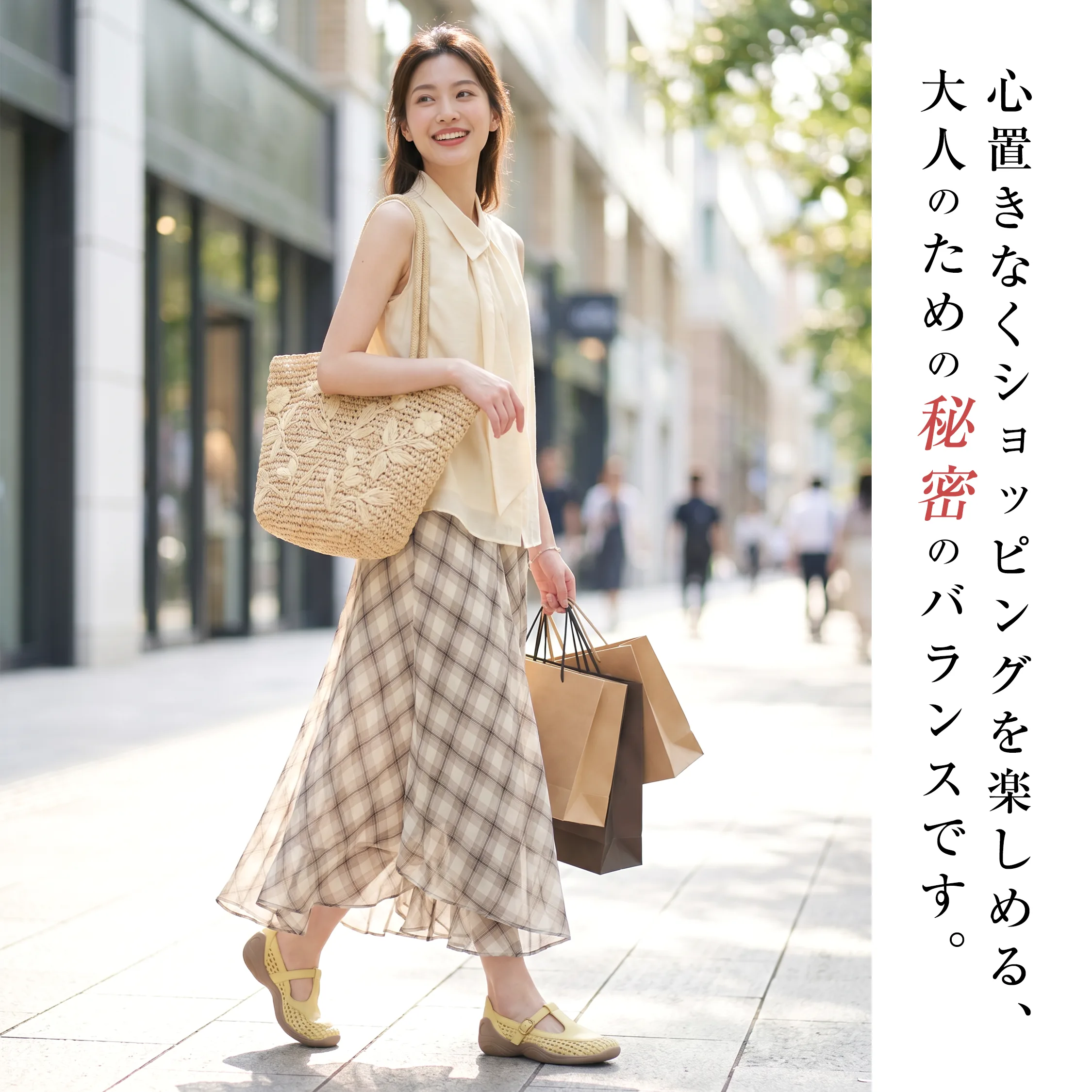 大人カジュアルコーデに合う KENPOGEN レディース 本革メリージェーン イエロー 幅広3E 街歩き向け