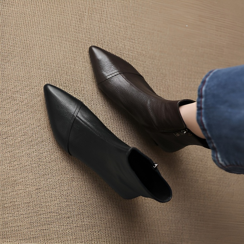 ポインテッドトゥ 3.5cm美脚ストレッチブーツ