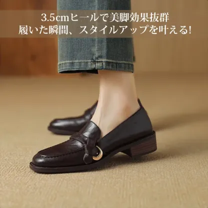 KENPOGEN バックルベルトローファー 3.5cmヒール 歩きやすい 走れる オフィス 通勤